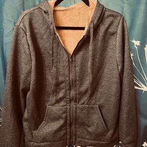 NWOT, charcoal gray and faux fur lining,  size large